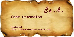 Cser Armandina névjegykártya